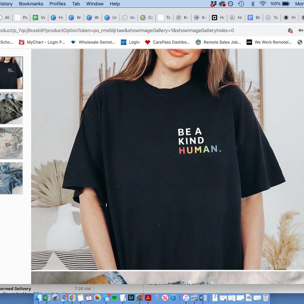 Be a Kind Human Tee Comfort Colors Brand *New with tags